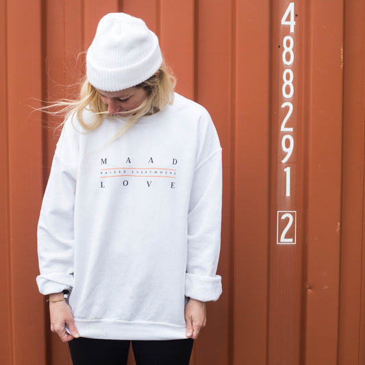 White | Raised Everywhere Crew Neck